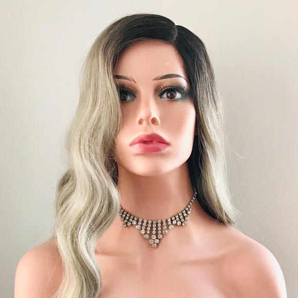 Pretty in Ombre Platinum Ash “Put On & Go” Premium Fiber Wig -Daily Wear/Events - Picture 6 of 13